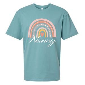 Cute Nanny Rainbow Grandma Christmas Mothers Day Gift Sueded Cloud Jersey T-Shirt