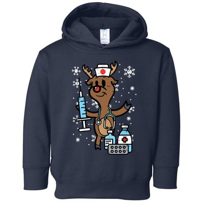 Christmas Nurse Reindeer Funny Xmas Nursing Scrub Top Women Toddler Hoodie