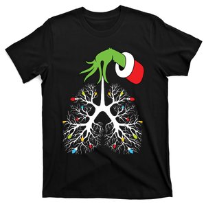 Christmas Nurse Respiratory Therapist Lung Lights Funnyxmas T-Shirt