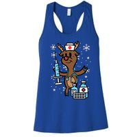 Christmas Nurse Reindeer Funny Xmas Nursing Scrub Top Women Women's Racerback Tank