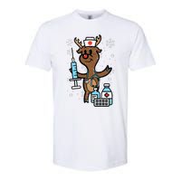 Christmas Nurse Reindeer Funny Xmas Nursing Scrub Top Softstyle CVC T-Shirt