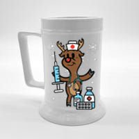 Christmas Nurse Reindeer Funny Xmas Nursing Scrub Top Beer Stein