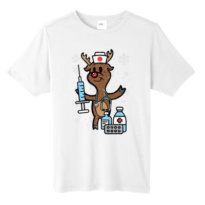 Christmas Nurse Reindeer Funny Xmas Nursing Scrub Top Tall Fusion ChromaSoft Performance T-Shirt