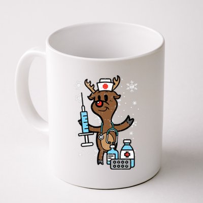 Christmas Nurse Reindeer Funny Xmas Nursing Scrub Top Coffee Mug