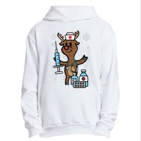 Christmas Nurse Reindeer Funny Xmas Nursing Scrub Top Urban Pullover Hoodie