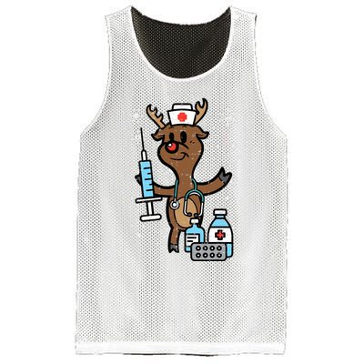 Christmas Nurse Reindeer Funny Xmas Nursing Scrub Top Mesh Reversible Basketball Jersey Tank