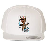 Christmas Nurse Reindeer Funny Xmas Nursing Scrub Top Wool Snapback Cap