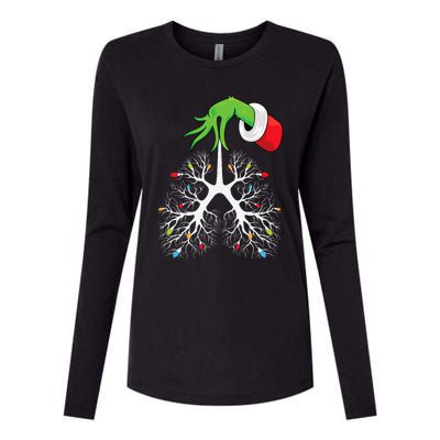 Christmas Nurse Respiratory Therapist Lung Lights Funnyxmas Womens Cotton Relaxed Long Sleeve T-Shirt