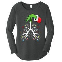 Christmas Nurse Respiratory Therapist Lung Lights Funnyxmas Women's Perfect Tri Tunic Long Sleeve Shirt