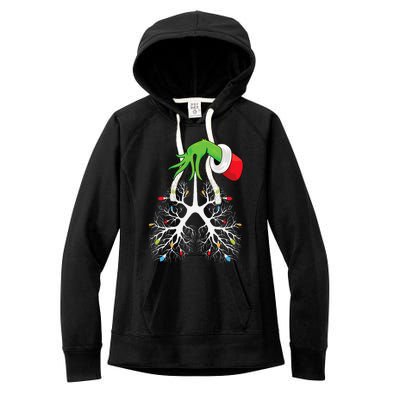 Christmas Nurse Respiratory Therapist Lung Lights Funnyxmas Women's Fleece Hoodie