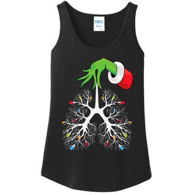 Christmas Nurse Respiratory Therapist Lung Lights Funnyxmas Ladies Essential Tank