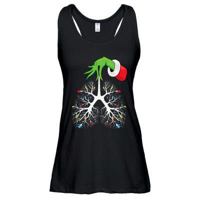 Christmas Nurse Respiratory Therapist Lung Lights Funnyxmas Ladies Essential Flowy Tank