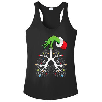 Christmas Nurse Respiratory Therapist Lung Lights Funnyxmas Ladies PosiCharge Competitor Racerback Tank