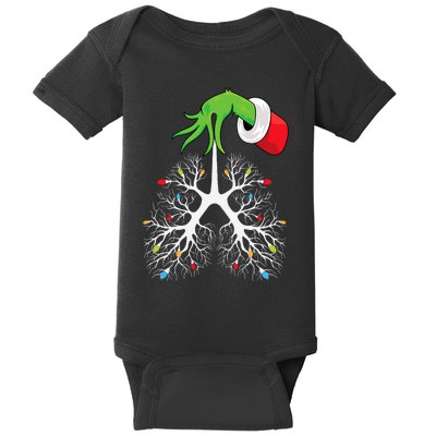 Christmas Nurse Respiratory Therapist Lung Lights Funnyxmas Baby Bodysuit