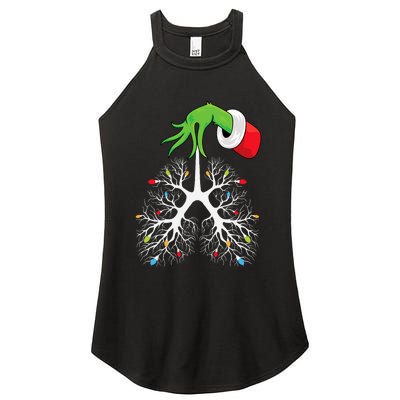 Christmas Nurse Respiratory Therapist Lung Lights Funnyxmas Women's Perfect Tri Rocker Tank