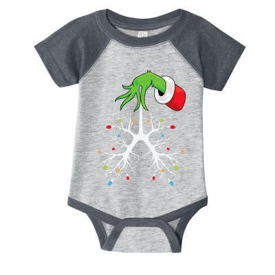 Christmas Nurse Respiratory Therapist Lung Lights Funnyxmas Infant Baby Jersey Bodysuit