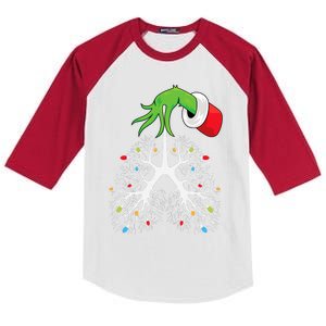 Christmas Nurse Respiratory Therapist Lung Lights Funnyxmas Kids Colorblock Raglan Jersey