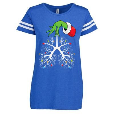 Christmas Nurse Respiratory Therapist Lung Lights Funnyxmas Enza Ladies Jersey Football T-Shirt