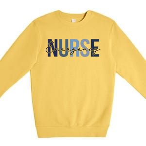 Cute Nurse Retro Leopard Print Emergency Nurse Cool Gift Premium Crewneck Sweatshirt