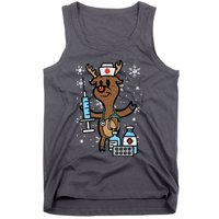 Christmas Nurse Reindeer Funny Xmas Nursing Scrub Top Women Tank Top