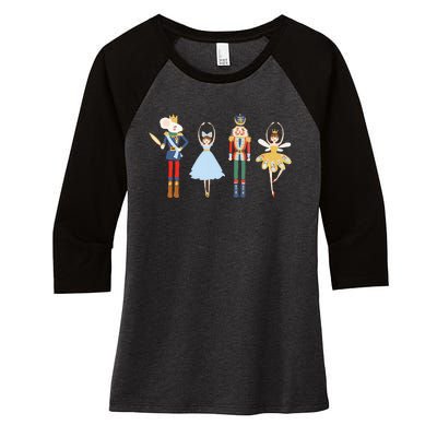 Christmas Nutcracker Ratmouse King Soldier Princess Family Women's Tri-Blend 3/4-Sleeve Raglan Shirt