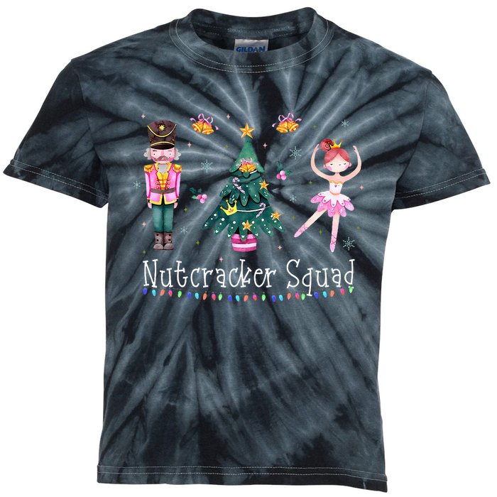 Christmas Nutcracker Squad Ballet Dance Kids Tie-Dye T-Shirt