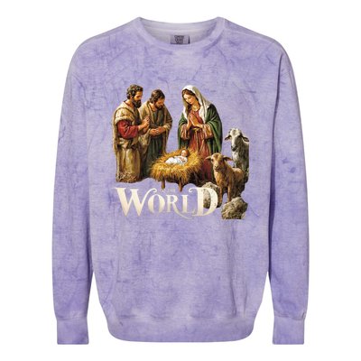 Classic Nativity Scene Religious Christmas Colorblast Crewneck Sweatshirt