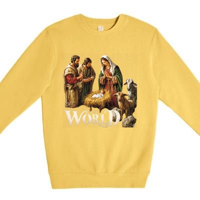 Classic Nativity Scene Religious Christmas Premium Crewneck Sweatshirt