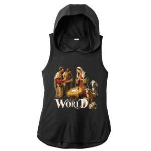 Classic Nativity Scene Religious Christmas Ladies PosiCharge Tri-Blend Wicking Draft Hoodie Tank