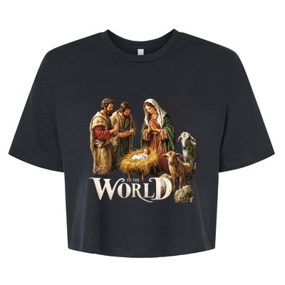 Classic Nativity Scene Religious Christmas Bella+Canvas Jersey Crop Tee