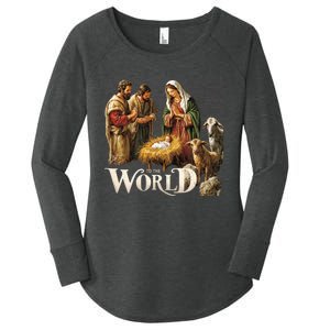 Classic Nativity Scene Religious Christmas Women's Perfect Tri Tunic Long Sleeve Shirt