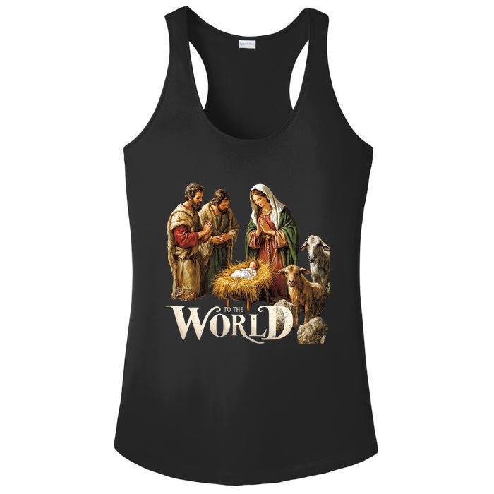 Classic Nativity Scene Religious Christmas Ladies PosiCharge Competitor Racerback Tank