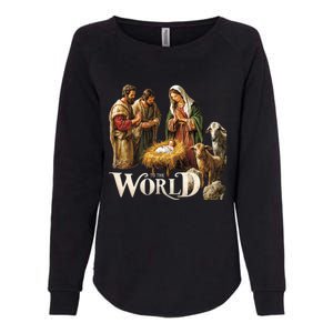 Classic Nativity Scene Religious Christmas Womens California Wash Sweatshirt