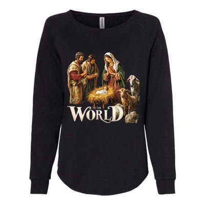 Classic Nativity Scene Religious Christmas Womens California Wash Sweatshirt