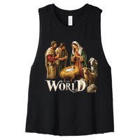 Classic Nativity Scene Religious Christmas Women's Racerback Cropped Tank