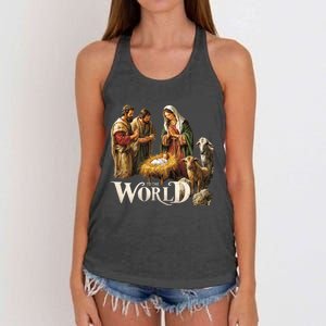 Classic Nativity Scene Religious Christmas Women's Knotted Racerback Tank