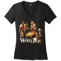 Classic Nativity Scene Religious Christmas Women's V-Neck T-Shirt