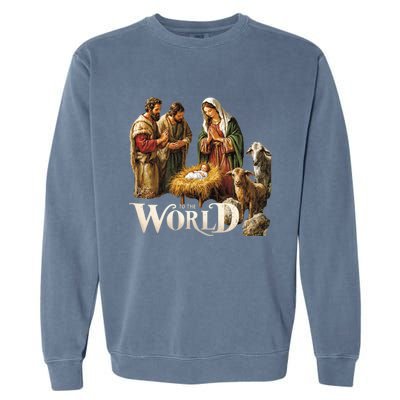 Classic Nativity Scene Religious Christmas Garment-Dyed Sweatshirt