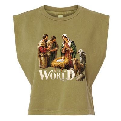 Classic Nativity Scene Religious Christmas Garment-Dyed Women's Muscle Tee