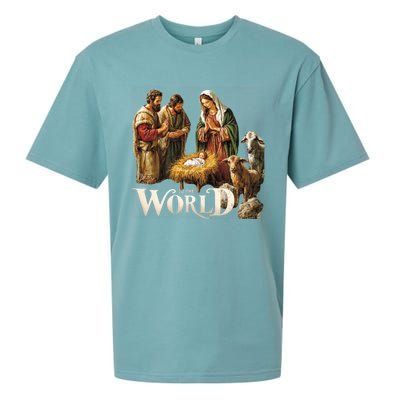 Classic Nativity Scene Religious Christmas Sueded Cloud Jersey T-Shirt