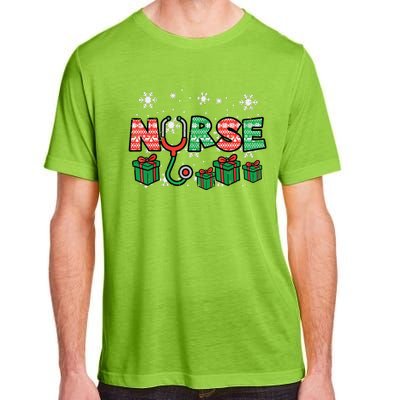 Christmas Nurse Stethoscope Xmas Nursing Scrub Top Rn Women Adult ChromaSoft Performance T-Shirt