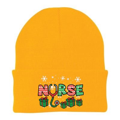 Christmas Nurse Stethoscope Xmas Nursing Scrub Top Rn Women Knit Cap Winter Beanie