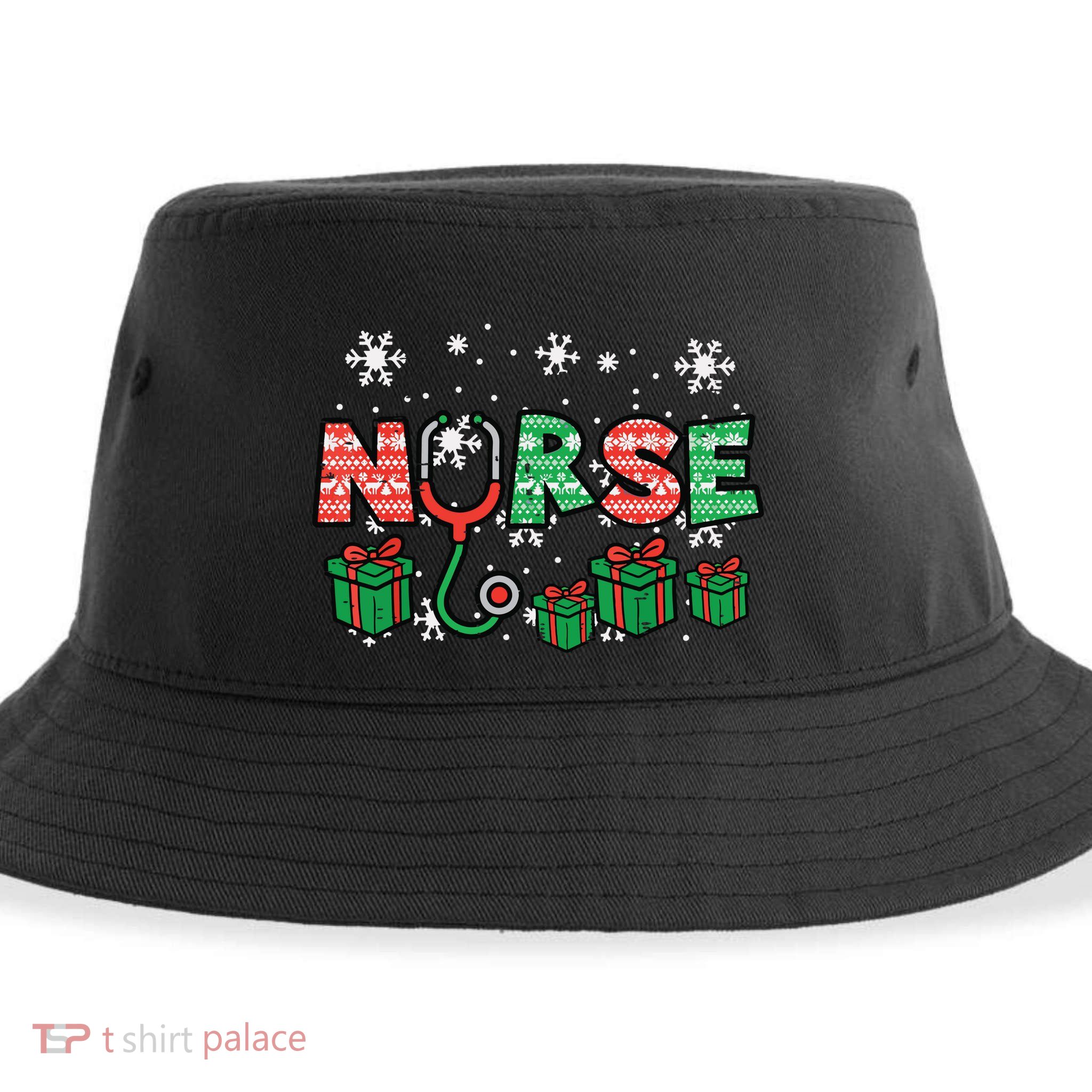 Christmas Nurse Stethoscope Xmas Nursing Scrub Top Rn Women Sustainable Bucket Hat