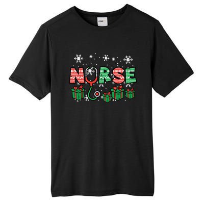 Christmas Nurse Stethoscope Xmas Nursing Scrub Top Rn Women Tall Fusion ChromaSoft Performance T-Shirt