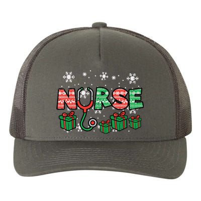 Christmas Nurse Stethoscope Xmas Nursing Scrub Top Rn Women Yupoong Adult 5-Panel Trucker Hat