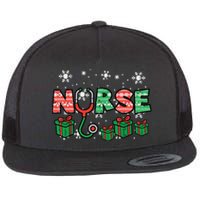 Christmas Nurse Stethoscope Xmas Nursing Scrub Top Rn Women Flat Bill Trucker Hat