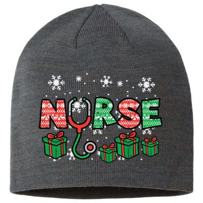 Christmas Nurse Stethoscope Xmas Nursing Scrub Top Rn Women Sustainable Beanie