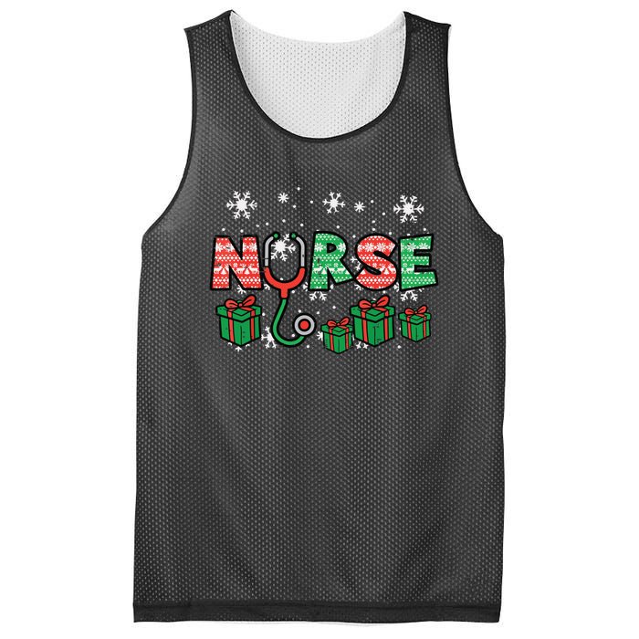 Christmas Nurse Stethoscope Xmas Nursing Scrub Top Rn Women Mesh Reversible Basketball Jersey Tank