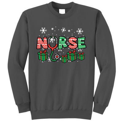 Christmas Nurse Stethoscope Xmas Nursing Scrub Top Rn Women Tall Sweatshirt