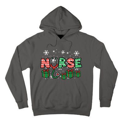 Christmas Nurse Stethoscope Xmas Nursing Scrub Top Rn Women Tall Hoodie